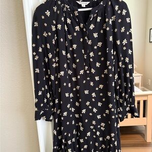 Whistles Black Floral Dress lined - UK size 10